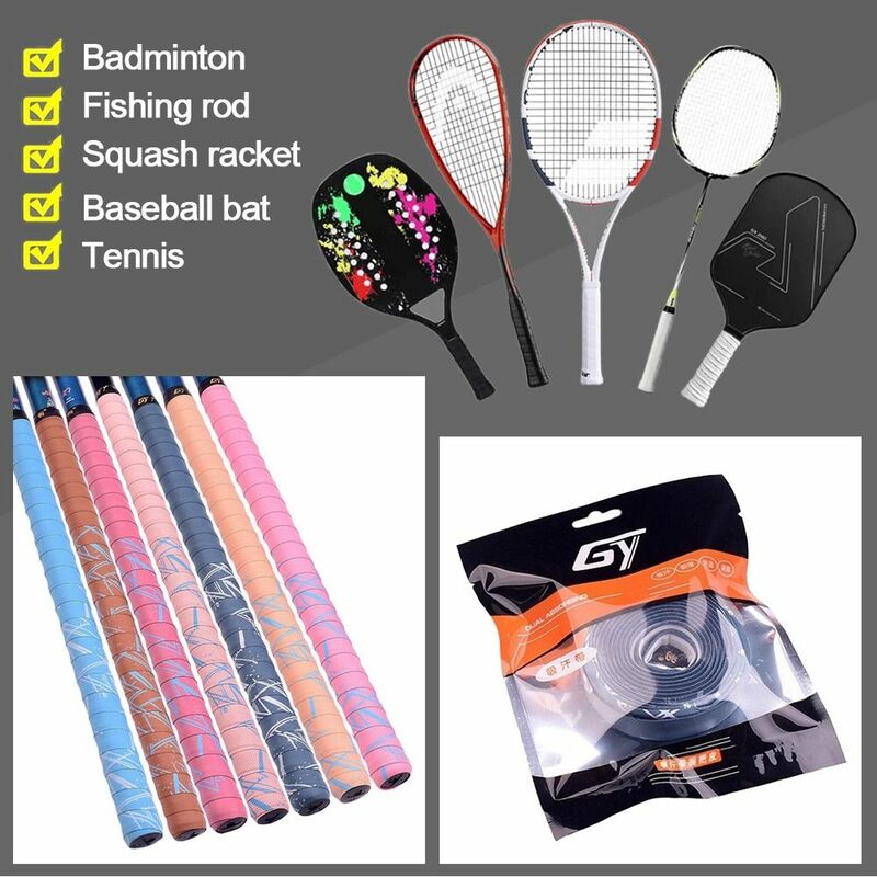 滑り止めの制汗テープ,厚くて抵抗力のあるスウェットバンド,釣り竿ラップ,バドミントンとテニスラケット,グリップ付きスポーツ,新品