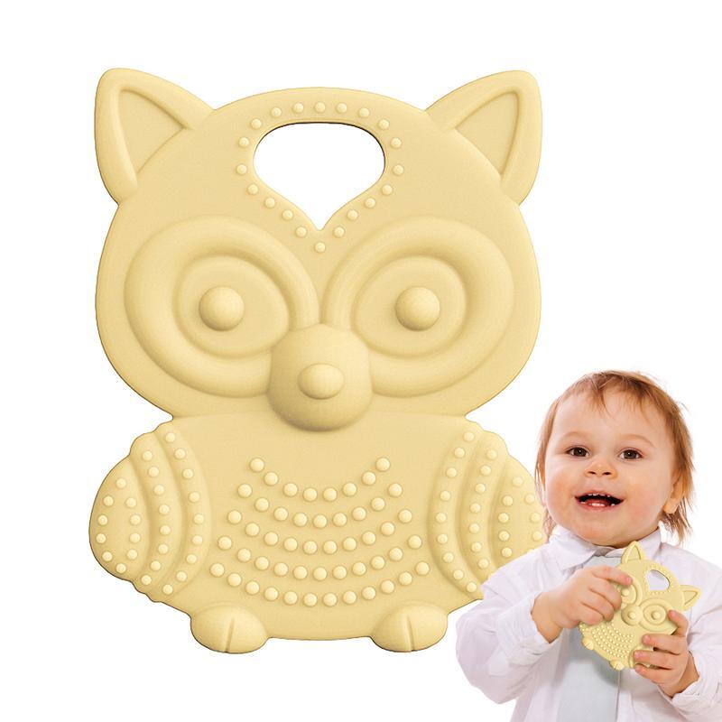 Mainan Gigit sensorik untuk menenangkan bayi, Mainan Gigit silikon pereda gigi bayi dengan bentuk rubah