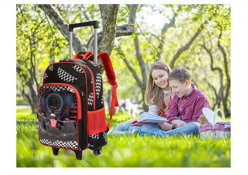 Rolling Backpack For Boys School Bookbag on Wheels School Wheeled Backpack Set Lunch Bag Pen Bag Wheel Trolley Bag for School