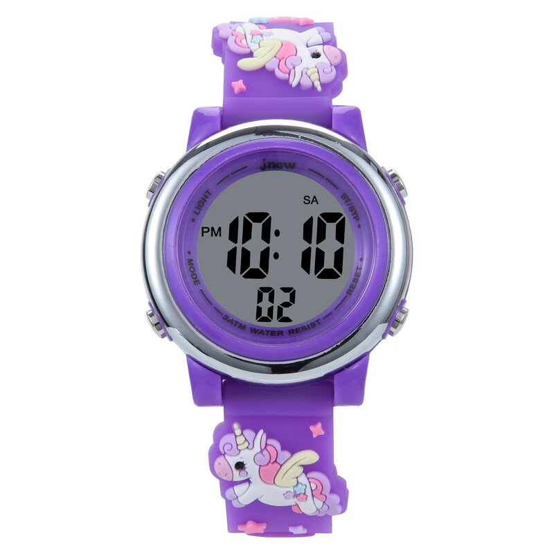 Reloj electrónico impermeable para niños, dibujos animados 3D, unicornio luminoso colorido, Pony, Led, deportes, regalo para niños