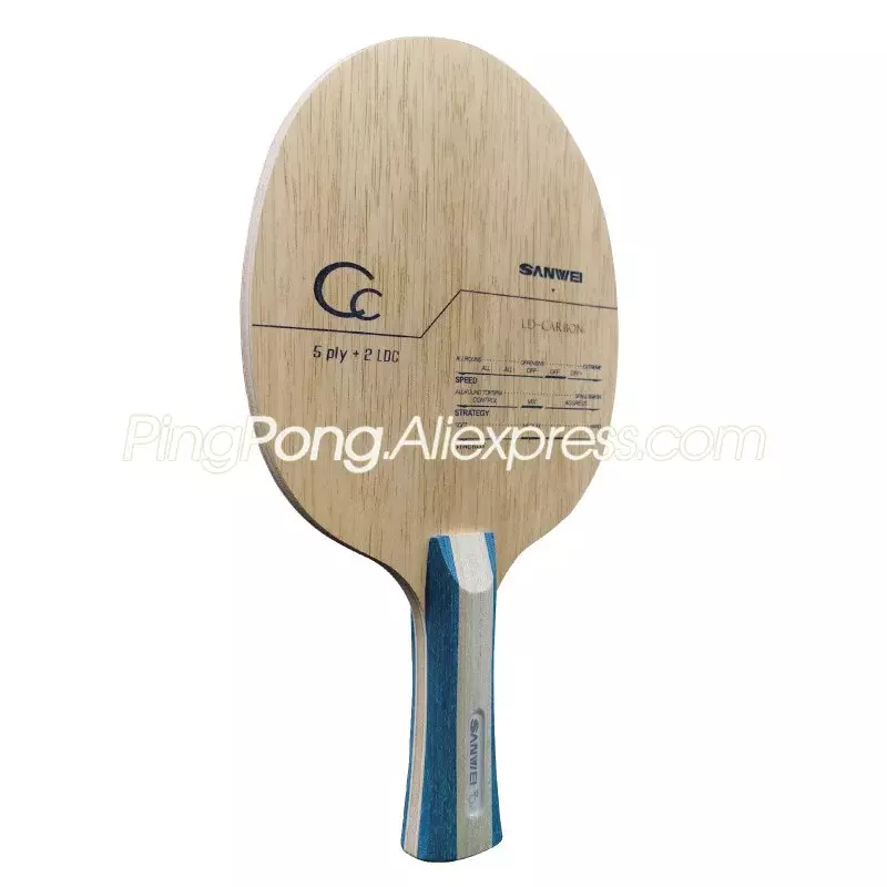 Raket Tenis Meja Karbon SANWEI CC Asli (5 + 2 Karbon) Raket Kelelawar Ping Pong