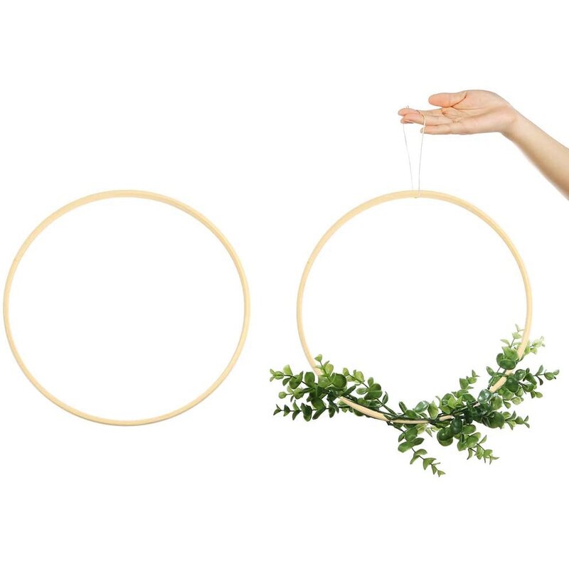 Kranz ringe, 12er Pack 6 Größen Holz Bambus Blumen Reifen Kranz Makramee Handwerk Reifen ringe für DIY Traum fänger