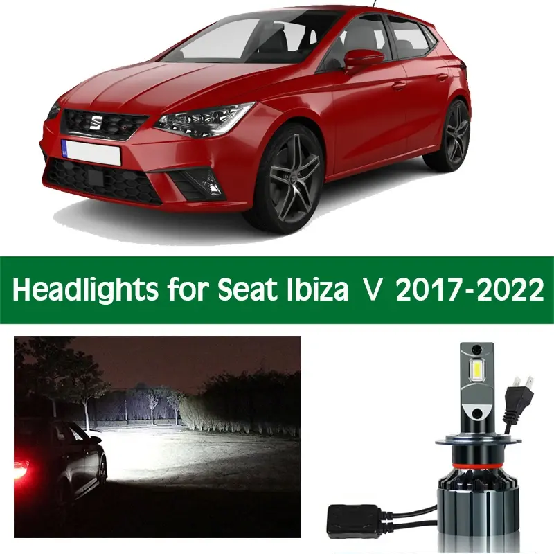 Автомобильная фара для Seat Ibiza 5 2017 2018 2019 светодиодный лампы фар ближний свет Дальний свет Canbus аксессуары для передней фары