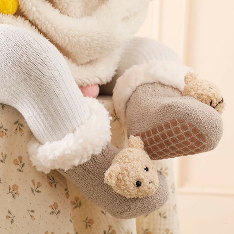 Chaussettes pour filles de 3 mois, chaussettes de noël pour enfants, avec nœud scintillant, en laine, pour tout-petits, taille 8