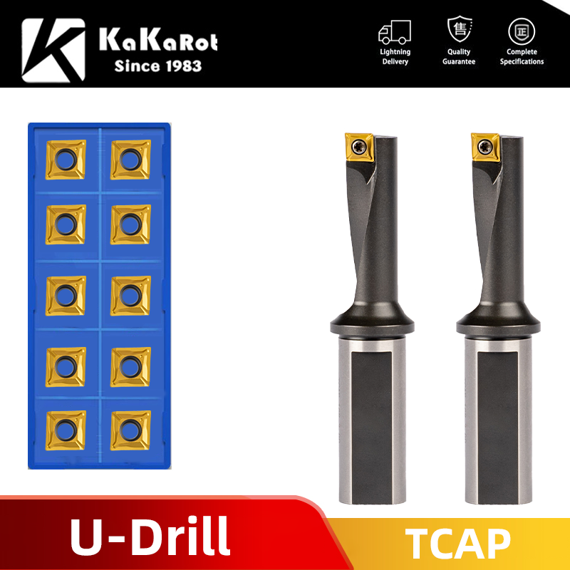 KaKarot-TCAP U Broca 2.25D, 3D, inserções XCMT, broca multifuncional, pequeno furo, broca rápida, broca violenta, ferramentas de torneamento, barra preta
