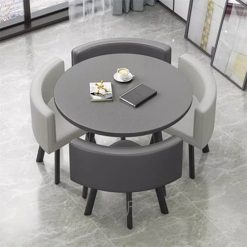 ชุดโต๊ะกาแฟทรงกลมเก้าอี้ห้องนั่งเล่นร้านอาหารทำจากไม้ชุดโต๊ะกาแฟตั้งพื้นเฟอร์นิเจอร์สำหรับครอบครัว