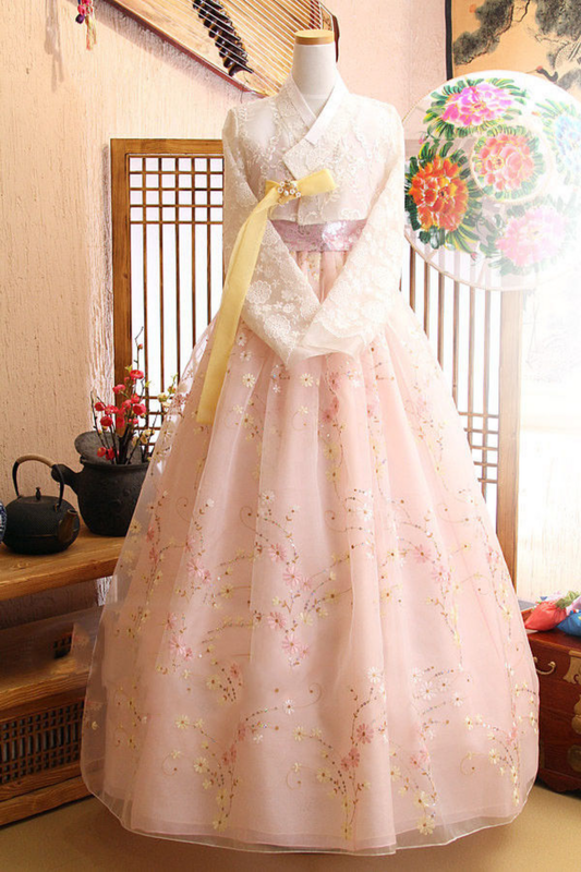 2020 popularne kobiety Hanbok sukienka koreański tradycyjny ślub panny młodej Fushion koronkowa spódniczka Gfit