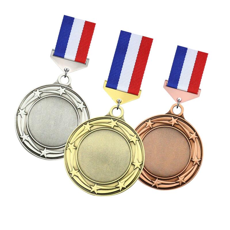 3 Pieces Metal Medals Gold Silver Bronze Medals Zinc Alloy Winner Medals for School Sports Parties Basketball Competitions