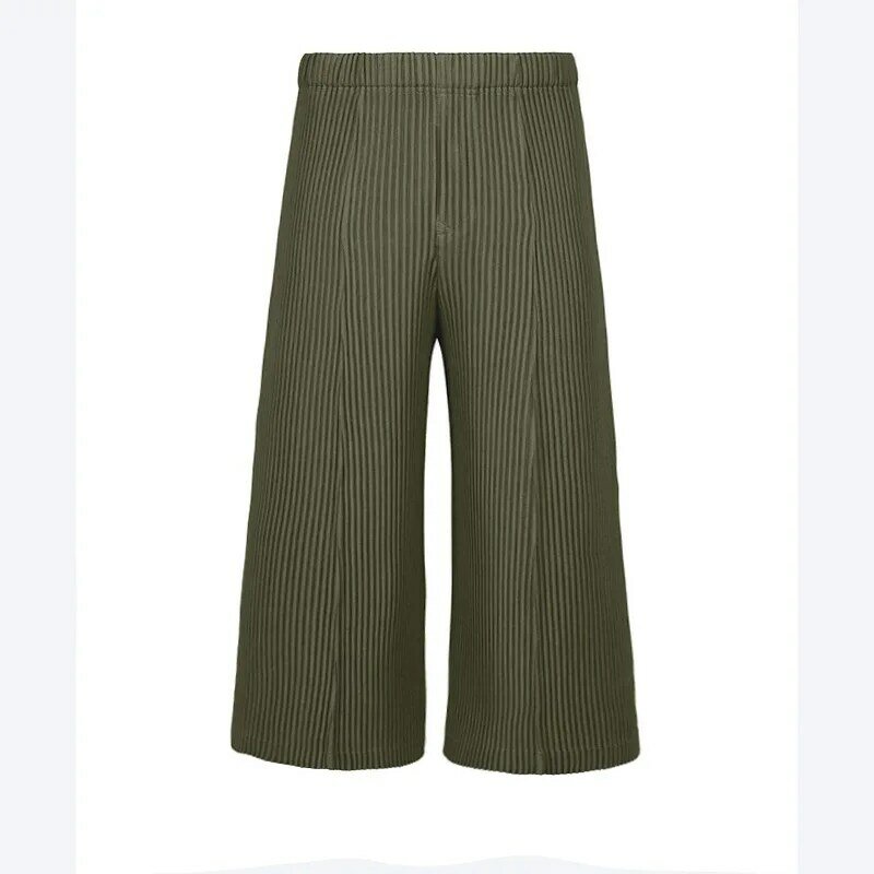 Оригинальные мужские Плиссированные брюки Miyake, весенние широкие повседневные брюки в стиле ретро, 2024