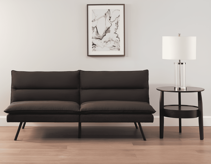 Pillow Top Futon,Featuring a clean-lined wooden frame with durable metal legs,a split seat and back design quickly