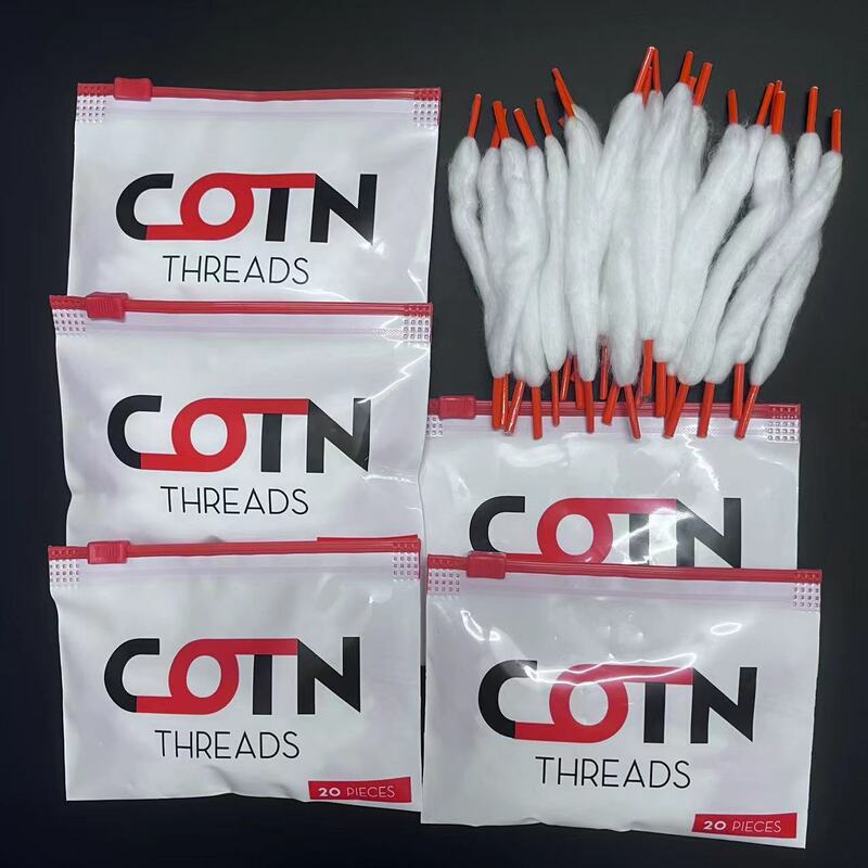 100/60/20pcs Prebuilt Wire Coil Threads Organic Cotton With Wicking Preloaded Shoe Lace DIY Liquid Absorbing Oil Guide Cotton