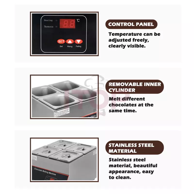 LXCHAN-máquina eléctrica para derretir Chocolate, horno de fusión de Chocolate con pantalla Digital, calefacción de aire, sin necesidad de agua, 220-240V, 110V/60Hz