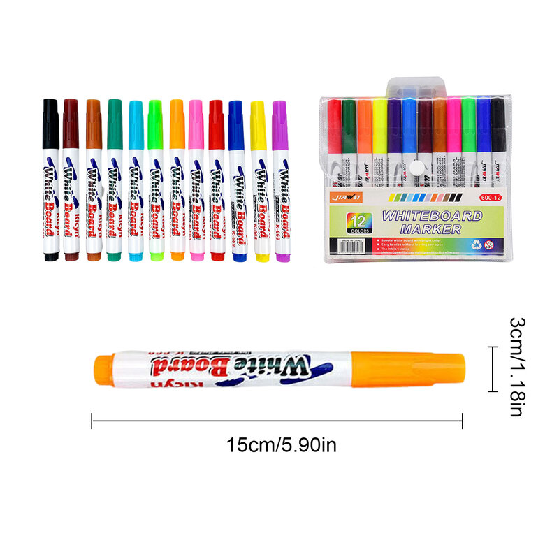 Magical Water Painting Pen 8/12 PCS Drawing Marker Pen DIY Drawing Floating Pen In Water Craft Making Supplies For Whiteboard