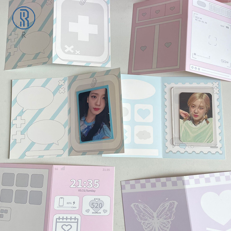 10 buah Ins kartu kertas lipat lengan Kertas keras kartu foto kemasan pelindung Hadiah bahan DIY