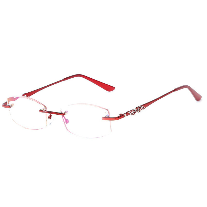 แว่นตากรอบเพชรสำหรับผู้หญิงแว่นตาโลหะพรีไบโอติกแว่นตากันแสงสีฟ้า