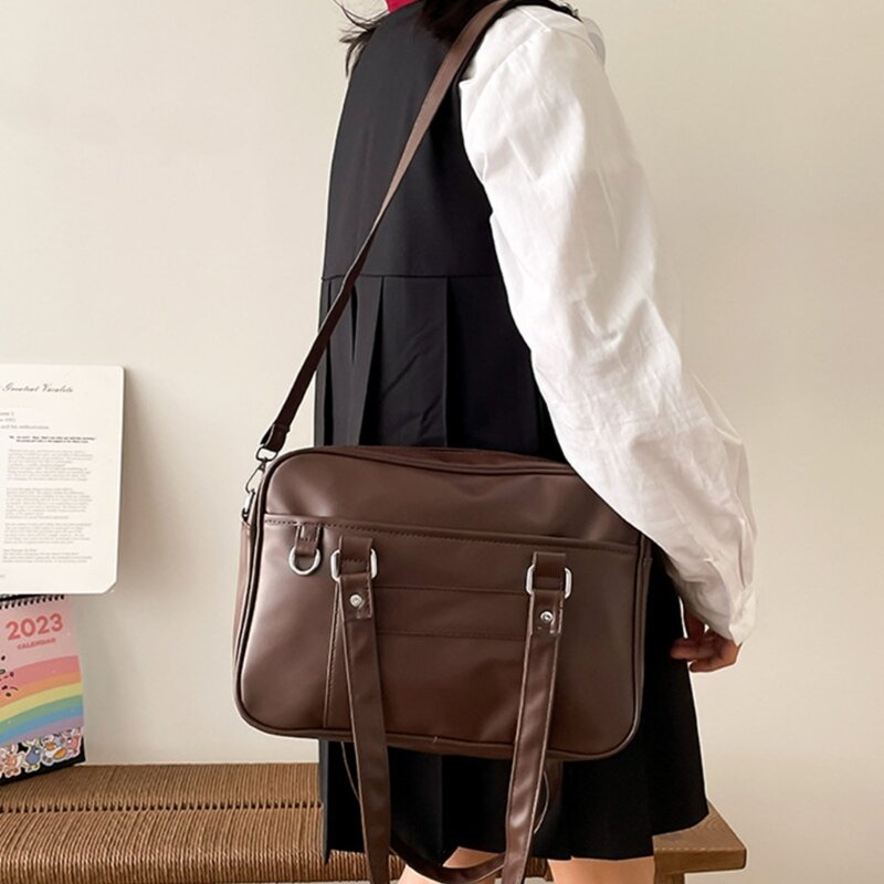 Harajuku bolsa tiracolo feminina bolsa de ombro de grande capacidade para meninas bolsa JK bolsa de mão