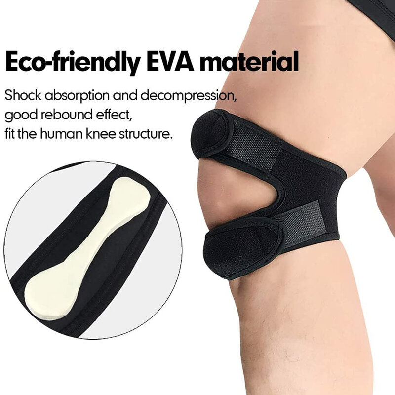 1 PC Sports Kneepad Double Patellar Knee Patella Tendon Support Strap Brace Pad Protector Open Knee Wrap Band Fitness