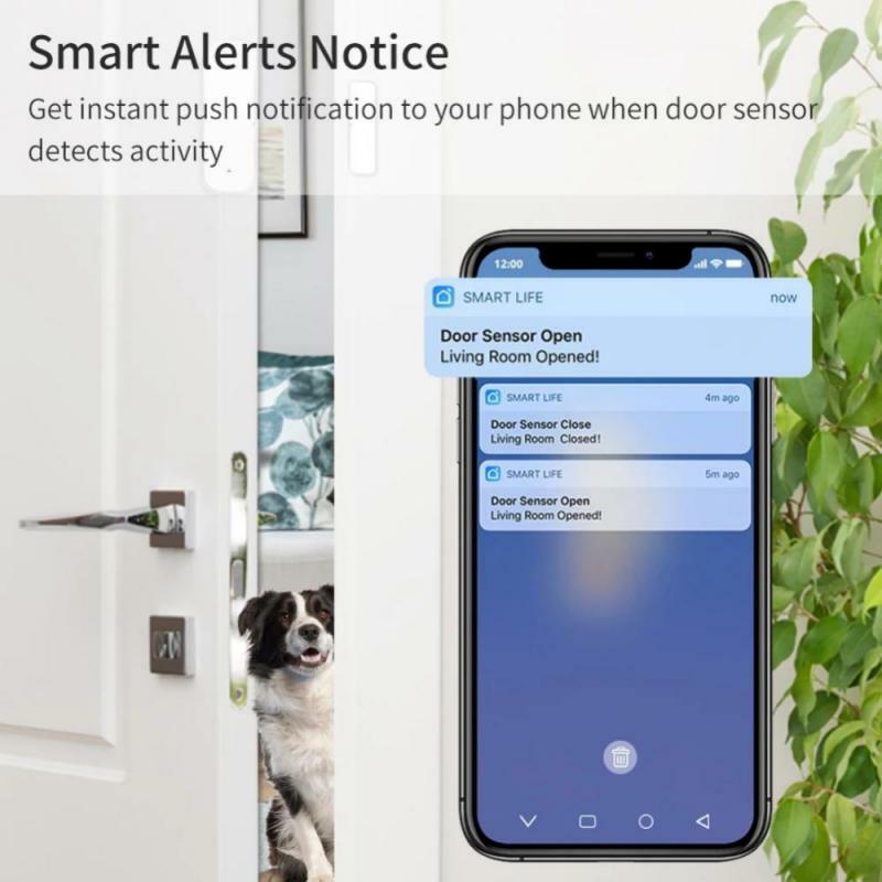 Tuya czujnik do okien drzwi ZigBee inteligentny wykrywacz drzwi do domu Tuya kontrola aplikacji obsługi alarmu bezpieczeństwa w domu Alexa Google