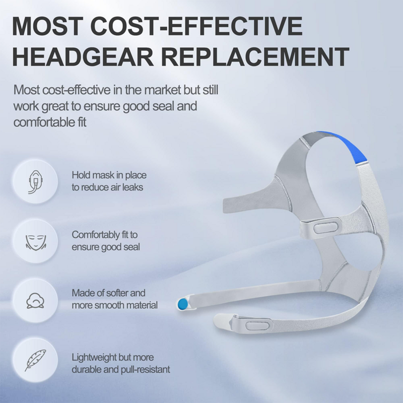 2PCS Compatible with ResMed AirFit/AirTouch F20 Full Face Replacement Headgear Strap DreamWear Nasal Pillow CPAP Mask Airsense10