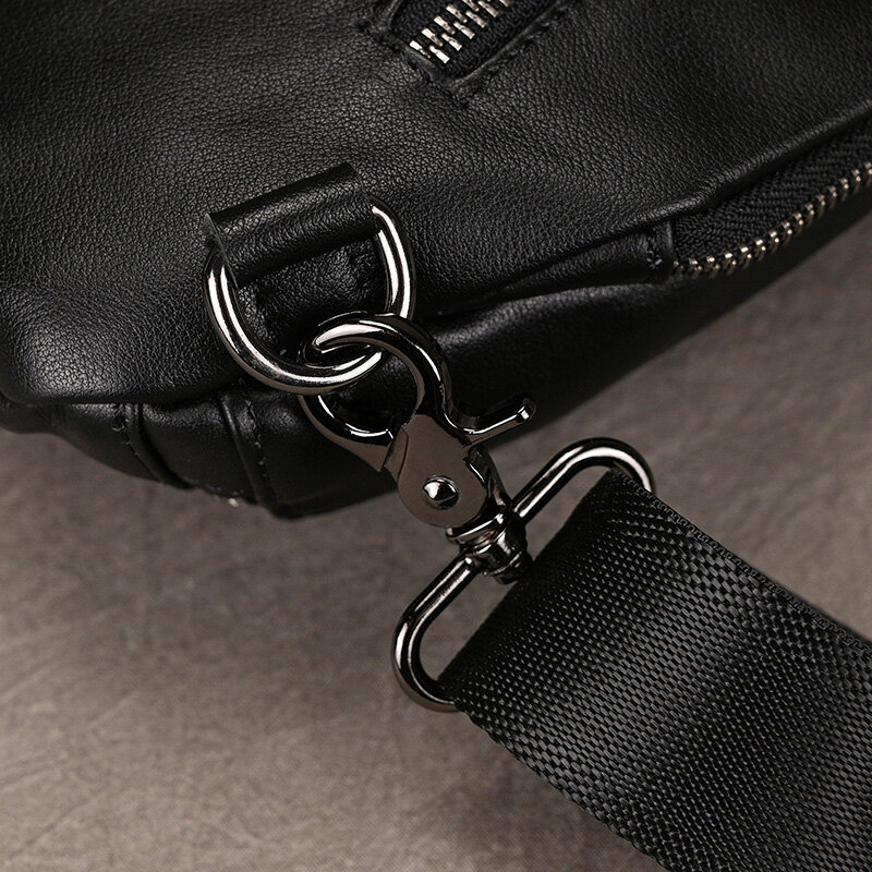 Luufan-حقيبة صدر من الجلد الطبيعي الناعم للرجال ، حقيبة كتف صغيرة للرجال ، حقيبة صدر مضادة للسرقة ، حقيبة كتف صيفية خارجية