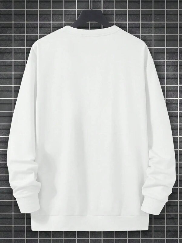드리프트 스페이드 블랙 패턴 남성 스웨터, 편안한 크리에이티브 풀오버, 힙합 상의, 양털 캐주얼 스트리트웨어