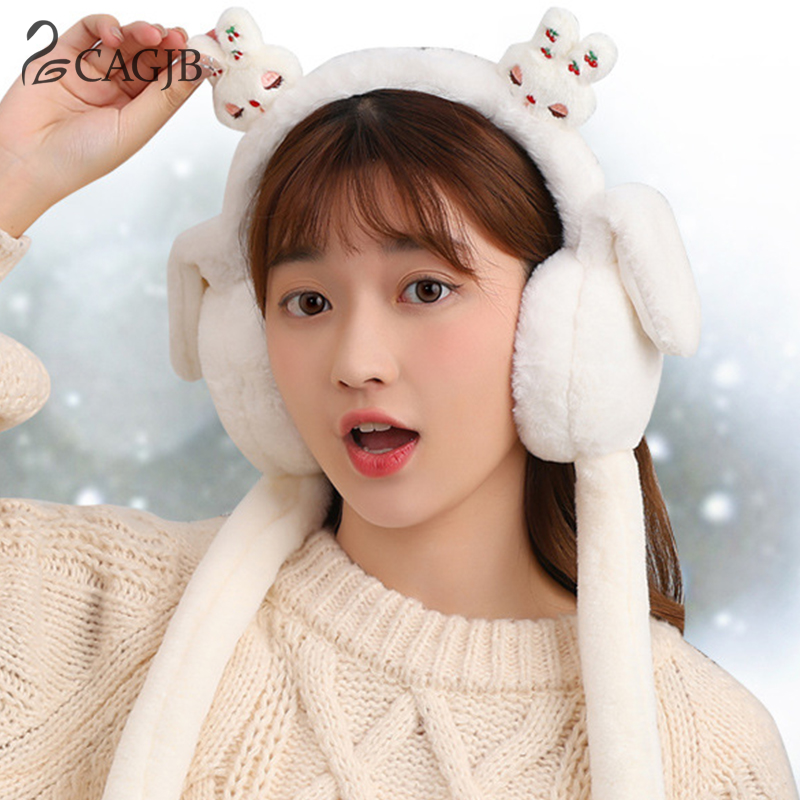 Thermal Soft Plush Earmuffs Cute Airbag Rabbit Ear Warmer Bear Snails Thicken Windproof Coldproof Ear Cover For Outdoor Sport