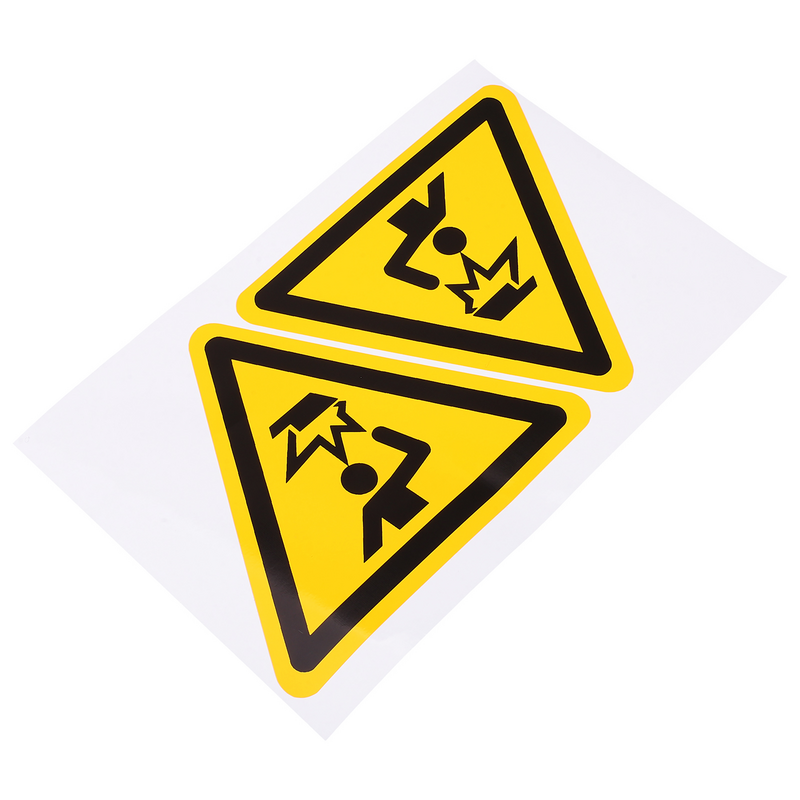 2 Pcs Bump Warning Sign Self Adhesive Safety Signs Watch Your Logo Label Stickers
