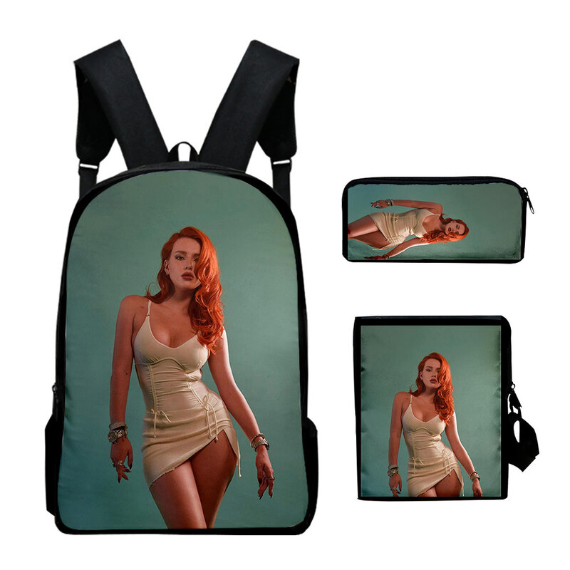 Classic Novelty bella thorne 3D Print 3pcs/Set pupil School Bags Laptop Daypack Backpack Inclined shoulder bag Pencil Case