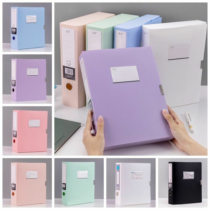 Multifunctional A4 File Organizer Box Thickened Durable Document Case Simple Morandi Color Projects Organizer