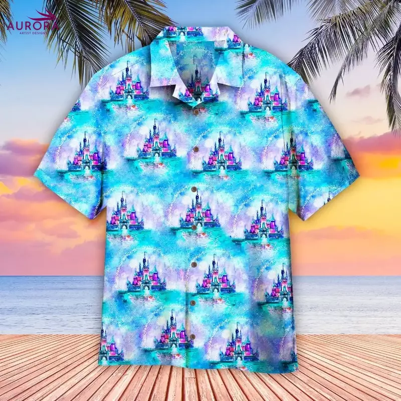 Disney-Chemise hawaïenne avec boutons, chemise décontractée, bonne année, 2024