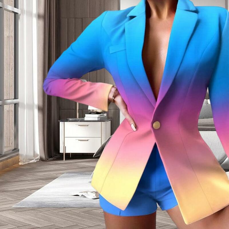 Frauen Blazer Revers Slim Fit Langarm Single Button Jacken Mode Gedruckt Büro Dame Blazer Jacke Oberbekleidung blazer mujer