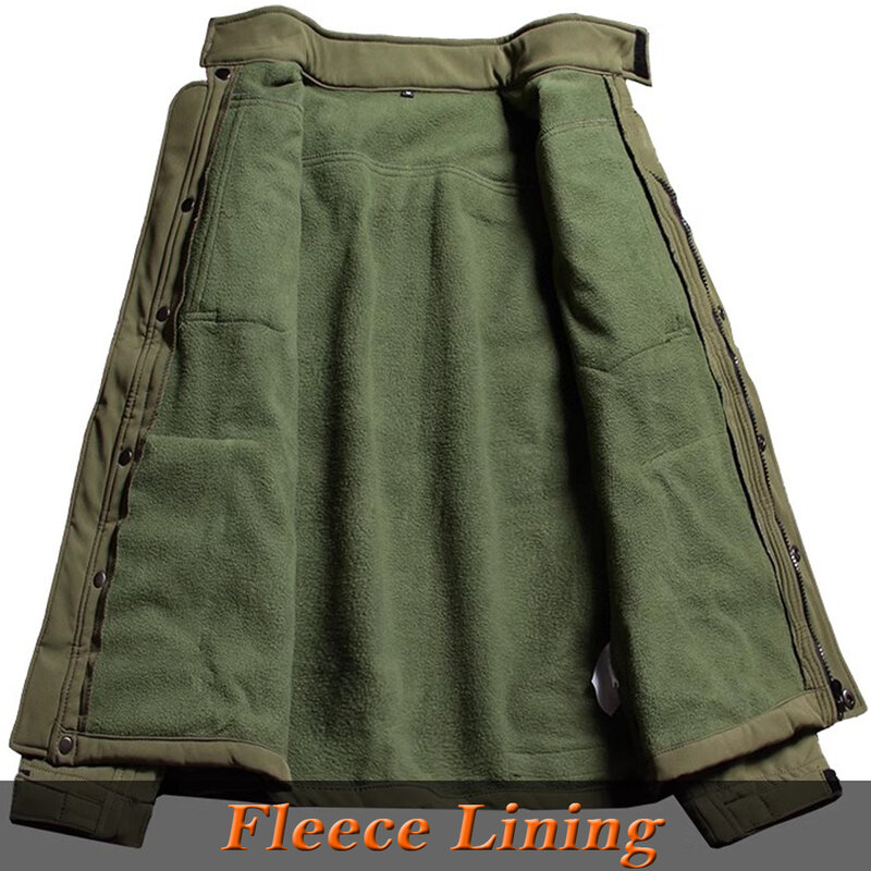 Men's Tactical Sets Winter Shark Skin Military Suit Soft Shell Windproof Waterproof Jackets Warm Fleece Cargo Pants Army Uniform