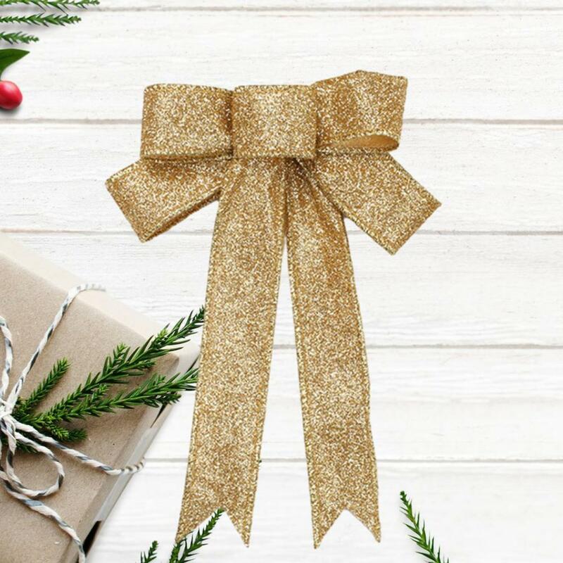 Decorative Bow Shiny Sequin Bow Shimmering Sequin Double Layer Christmas Bow Festive Tree Decoration for Lightweight New Year