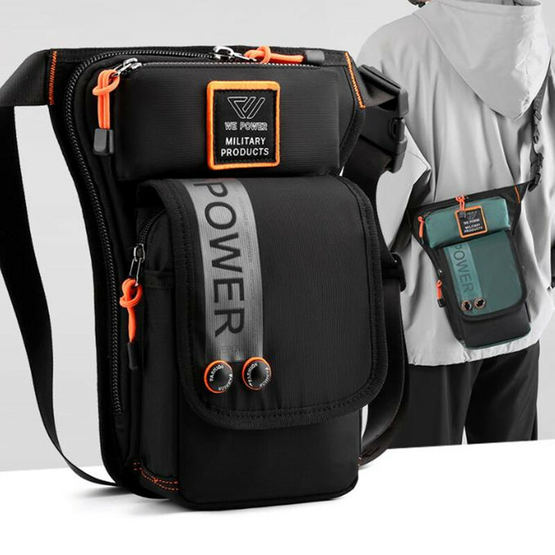 Tas selempang bahu kapasitas besar pria, tas dada kasual pribadi untuk olahraga luar ruangan bersepeda