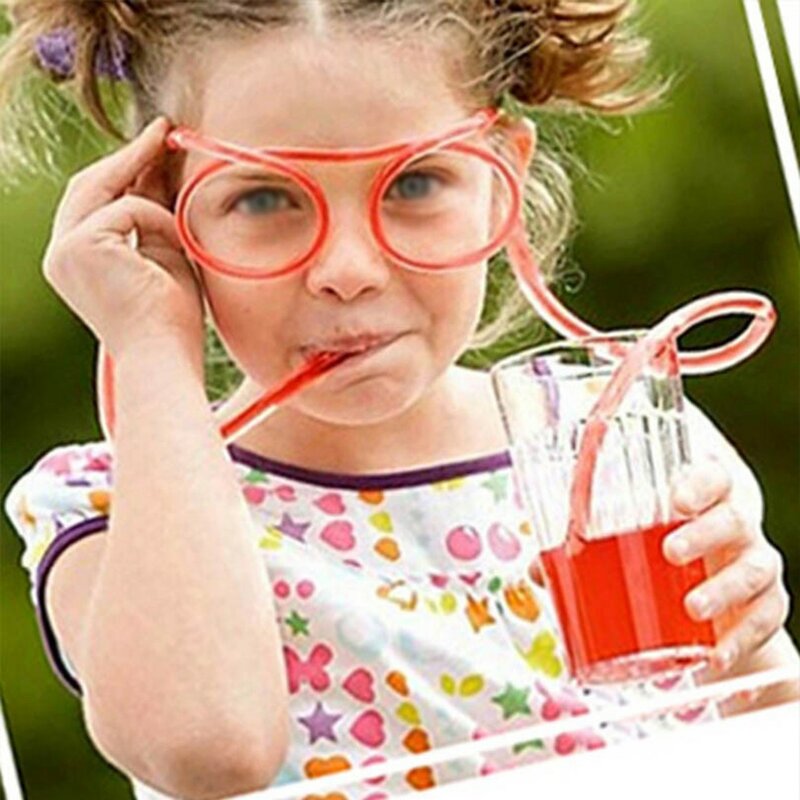 1 szt. Narzędzie gag i żarty zabawne miękkie tworzywo sztuczne słomkowe śmieszne okulary zabawki do picia żart dla dzieci urodziny dziecka zabawki na imprezę