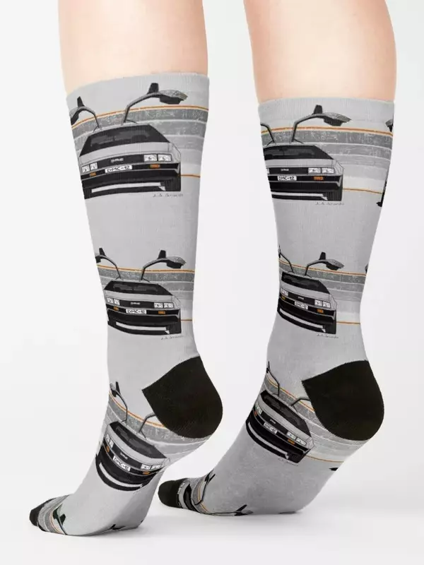 Мой рисунок DeLorean, реальные модели носков, новинка, классные противоскользящие мужские носки для гольфа, женские носки