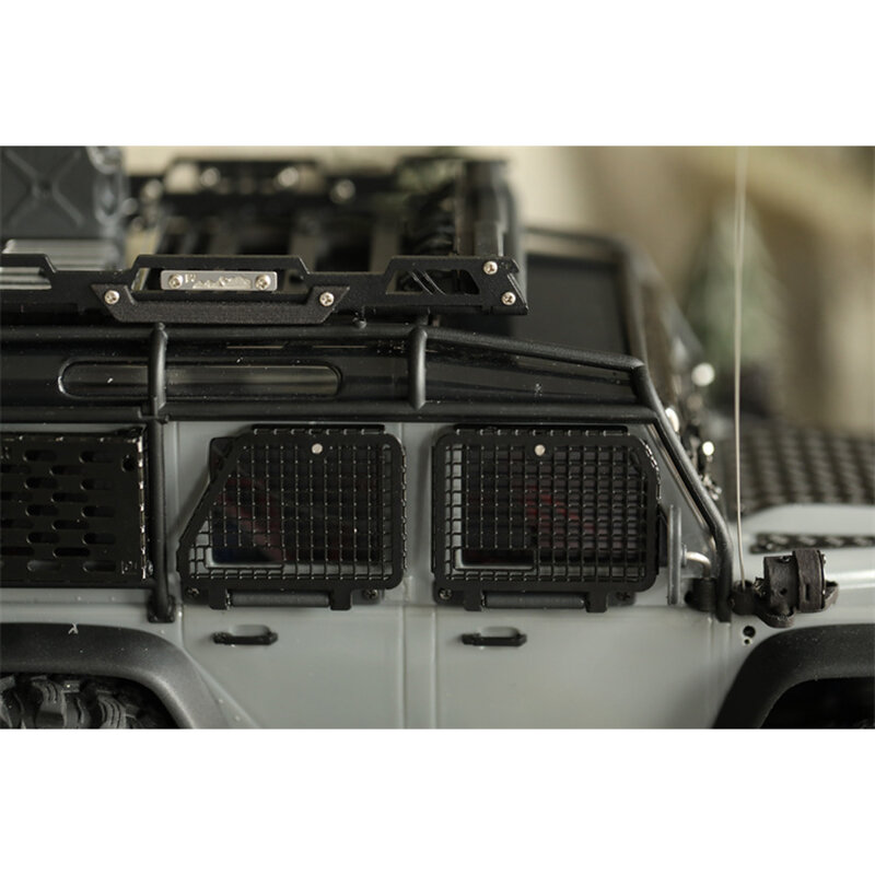 เครื่องป้องกันหน้าต่างรถจำลองแบบโลหะพลิกได้ประตูสำหรับรถบังคับวิทยุ1/18รถตีนตะขาบ TRX-4M รถแทร็กซาส TRX4M ชิ้นส่วนอัพเกรดตัวป้องกัน