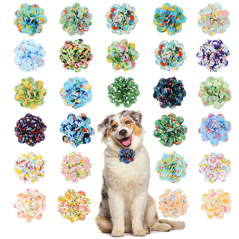10PCS Pet Collar Flower Bowties With Elastic Band Movable Pet Collars Accessories For dogs and Cats Pet Grooming Accessories