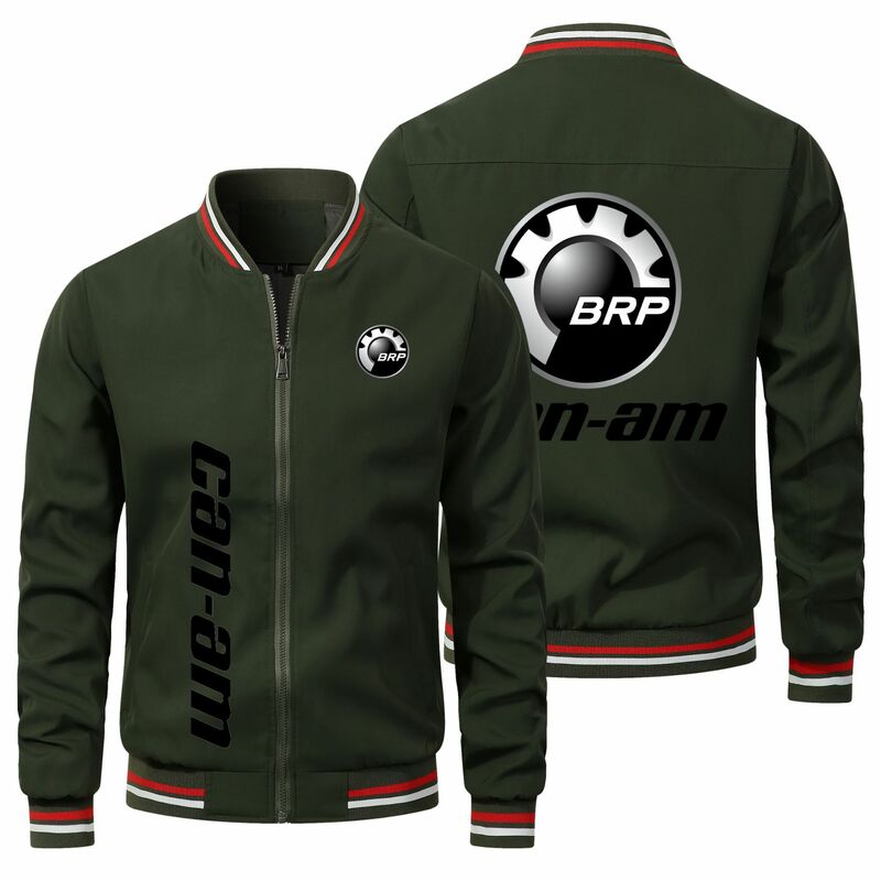 New Spring and Autumn Men's CAN-AM Motorcycle Logo Casual Cardigan Jacket Men's Outdoor Cycling Windproof Jacket