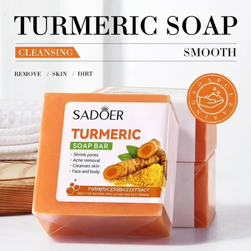 100g sapone sbiancante sapone naturale fatto a mano Clean Cutin sapone alla curcuma rimozione del controllo dell'olio sapone per la cura della pelle dell'acne cura del corpo