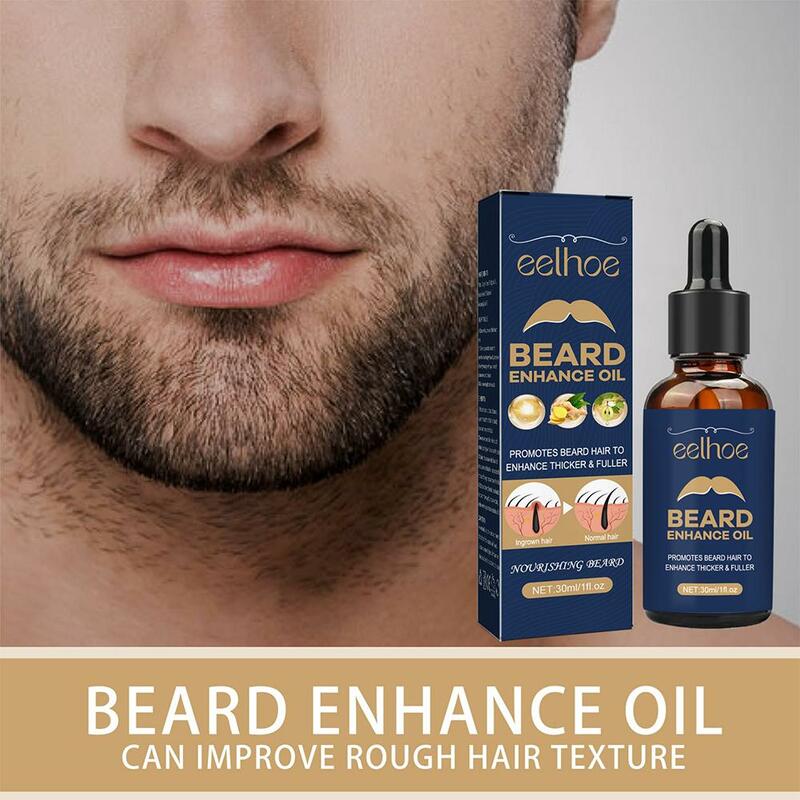 Kit d'huile de barbe pour hommes, kit de croissance de barbe, adoucit, renforce, coiffant, soin de barbe, nourrit, huile naturelle, croissance de barbe, 30ml