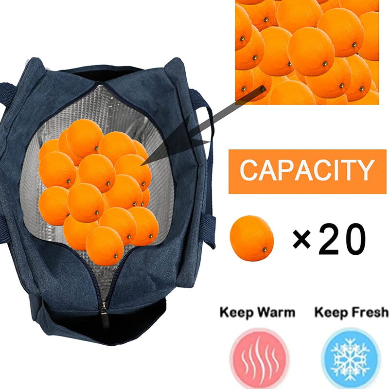 Lunch Carry Bag Insulated Thermal Portable Bags Large Capacity Teamlogo Print Lunch Picnic Dinner Cooler Food Canvas Handbags