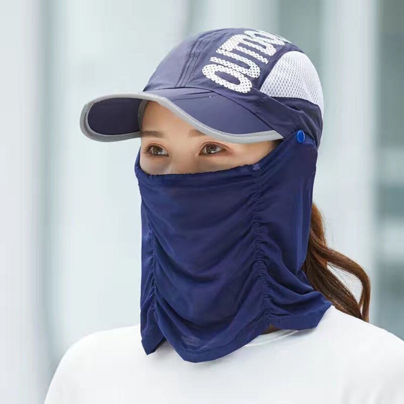 목 보호 목 보호 선 캡, UV 보호, 빠른 건조 얼굴 보호대, 탈착식 멋진 태양 모자, 여성 야외 스포츠