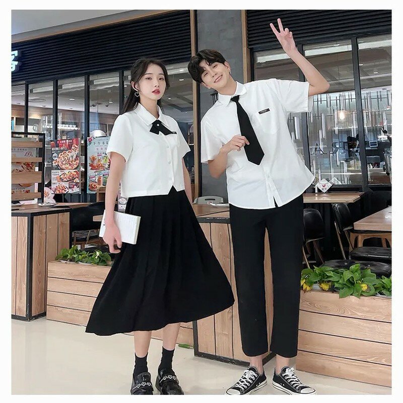 Uniform JK Girls Black Simple Zipper Ties for Men Women studenti Stage Performance Matte Neck Tie costumi accessori all'ingrosso