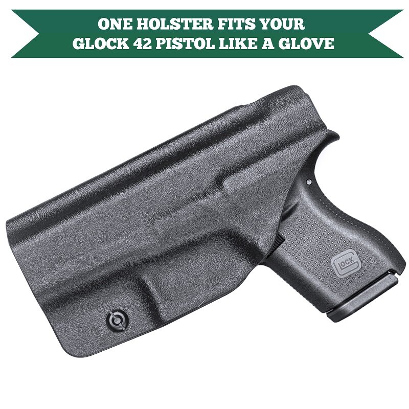 Glock 42 Holster IWB Kydex Holster Fits: Glock 42 .380 Pistol, Inside Waistband Concealed Carry Holster G42 Righ and Left Hand