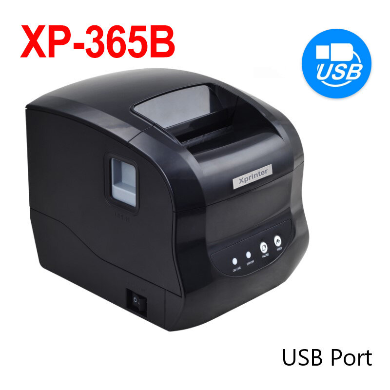 Impressora de etiquetas térmica Bluetooth, Barcode Sticker Printer, USB, 365B, 370B, 330B, LAN, 20mm-80mm, Novo, 80mm