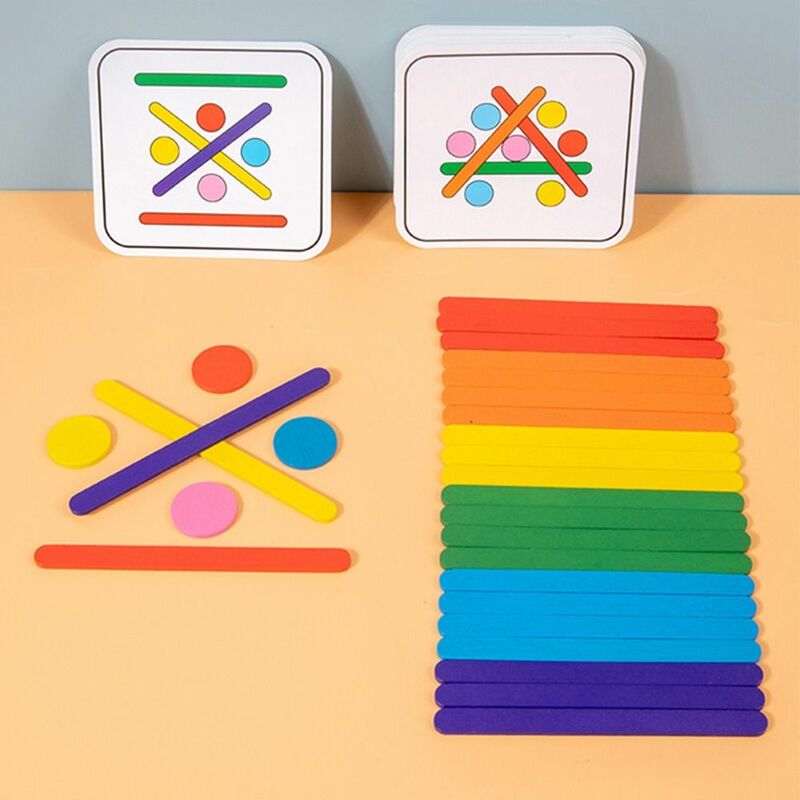 Rompecabezas 3D de madera Montessori para niños, palo de arcoíris geométrico, juguete redondo a juego, juguetes de educación temprana