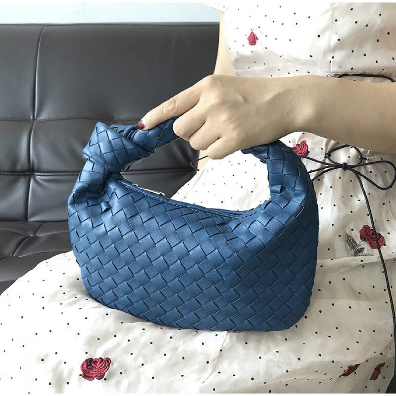 Fashionable, Durable Woven Bag Beautiful Cloud Dumpling Bun With Multiple Choices Crossbody Underarm Handbag Korean Style Bags