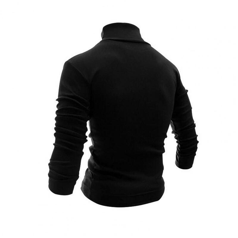 Sweater for Men Warm Bottoming Shirt Thick Knitted Men's Winter Sweater High Collar Long Sleeve Slim Fit Cozy Stylish for Fall