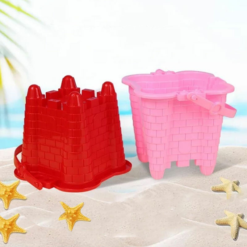 2023 giocattolo del secchio della spiaggia dei bambini di vendita caldo del bambino che gioca gli strumenti della neve della sabbia secchio di modellazione del castello di plastica secchio del giocattolo del mare